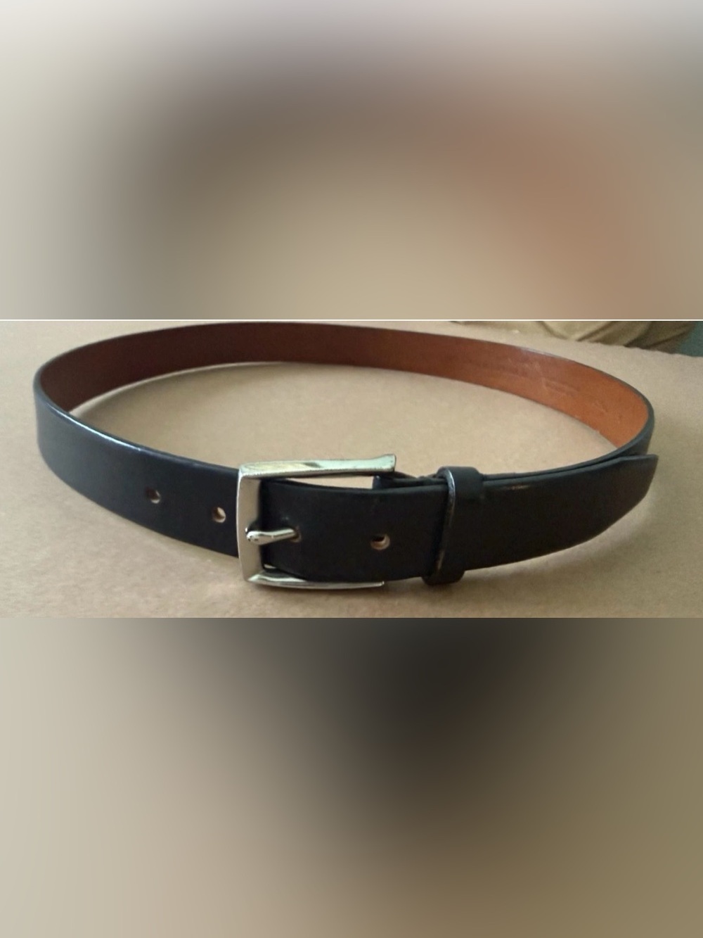 Banana Republic Genuine Italian Black Leather Belt Mens Size 36 Made In England
